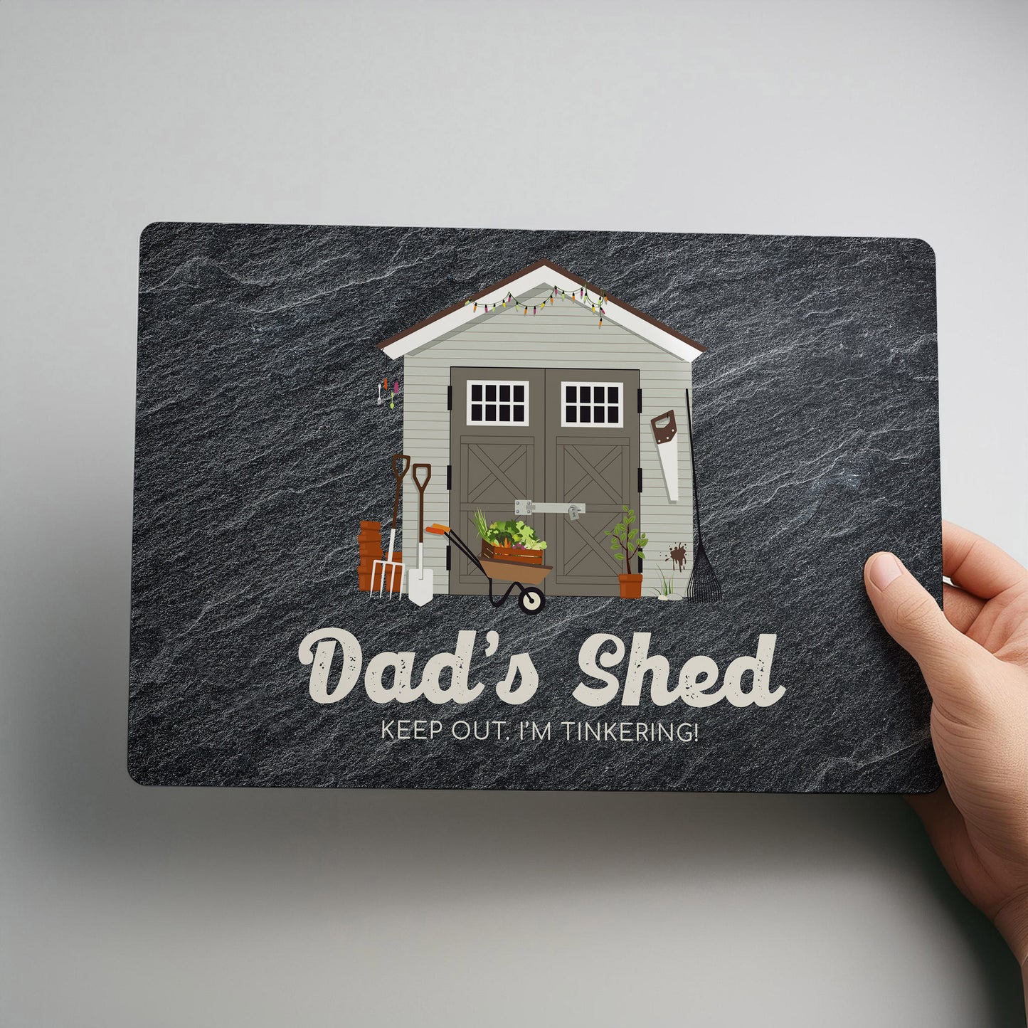 Slate Effect Personalised Metal Shed Sign