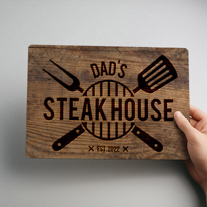 Steakhouse BBQ Personalised Metal Wall Sign