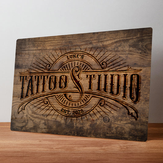 Tattoo Studio Personalised Metal Business Wall Sign