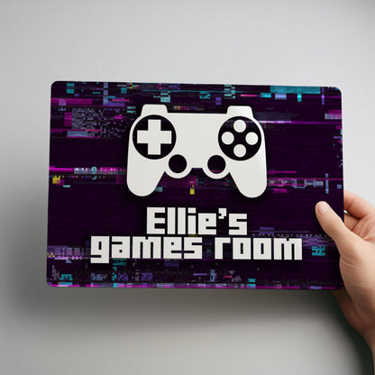 Games Room Controller Personalised Metal Wall Sign