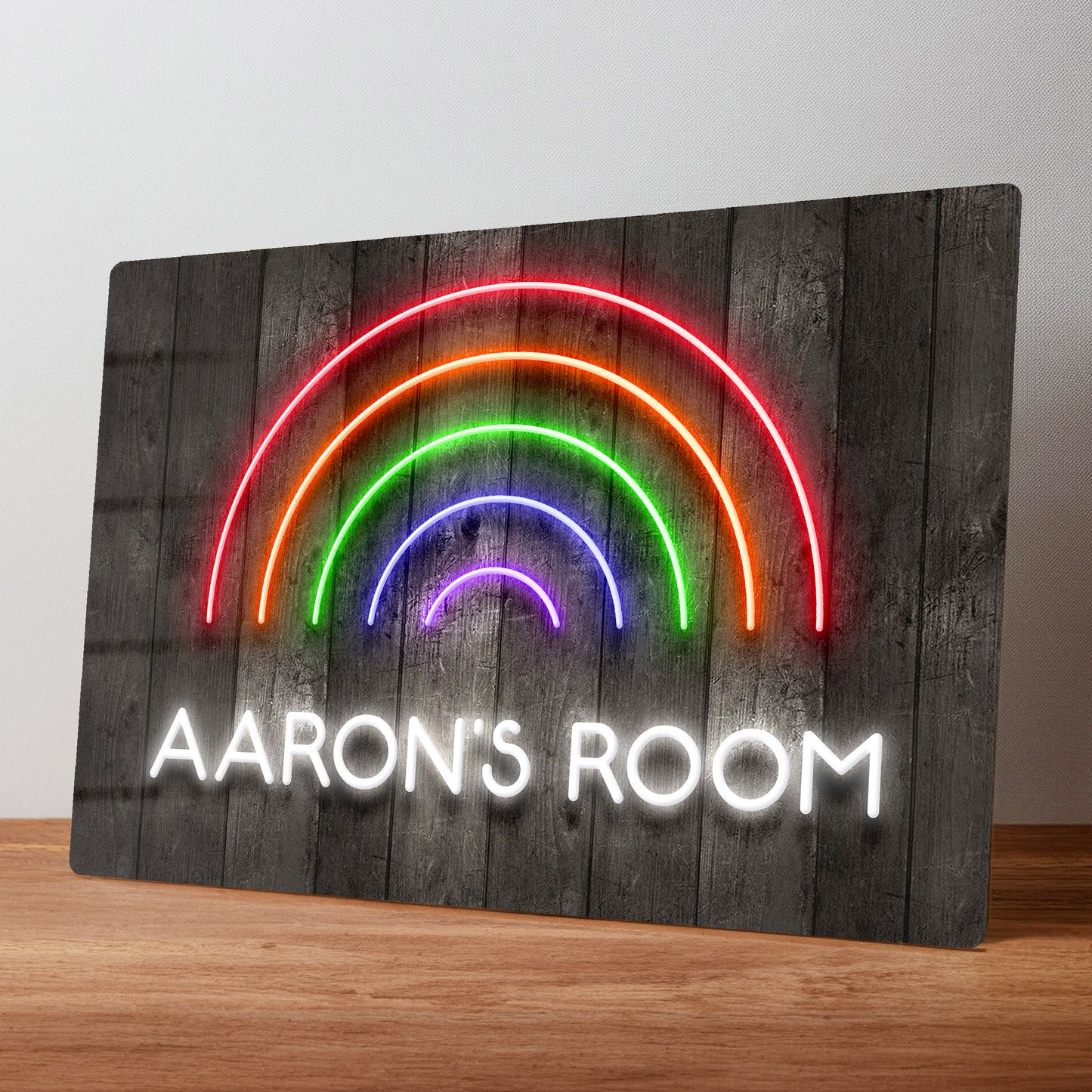 Rainbow Bedroom Wall Personalised Metal Sign