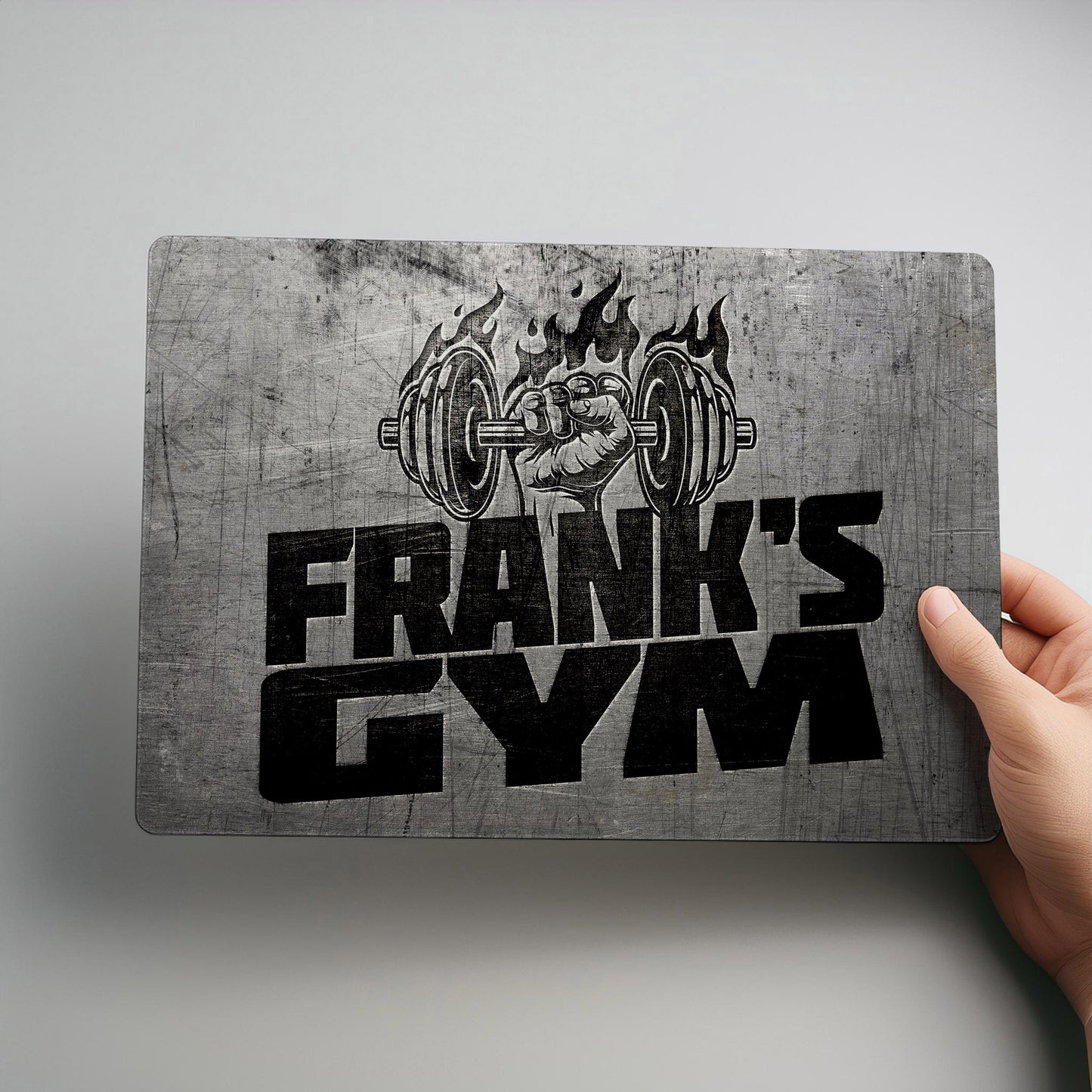 Home Gym Rustic Personalised Metal Wall Sign