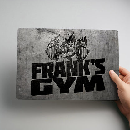 Home Gym Rustic Personalised Metal Wall Sign