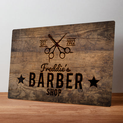 Barber Shop Business Personalised Metal Wall Sign