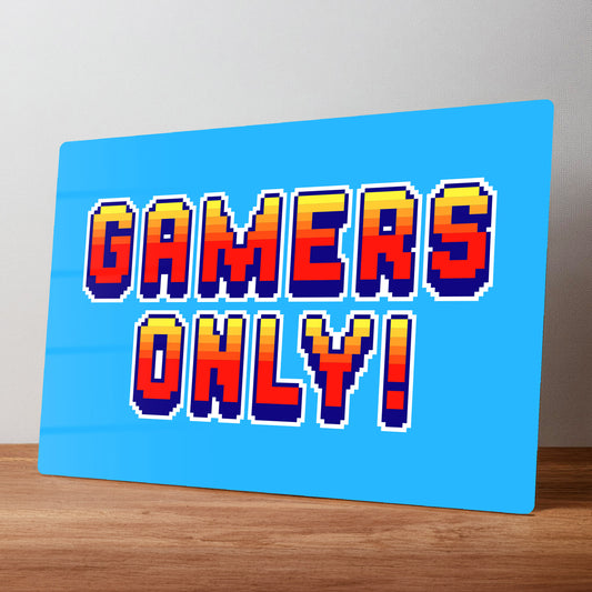 Gamers Only Metal Wall Sign for Games Room or Mancave