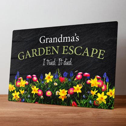 Garden Escape Personalised Metal Wall Sign