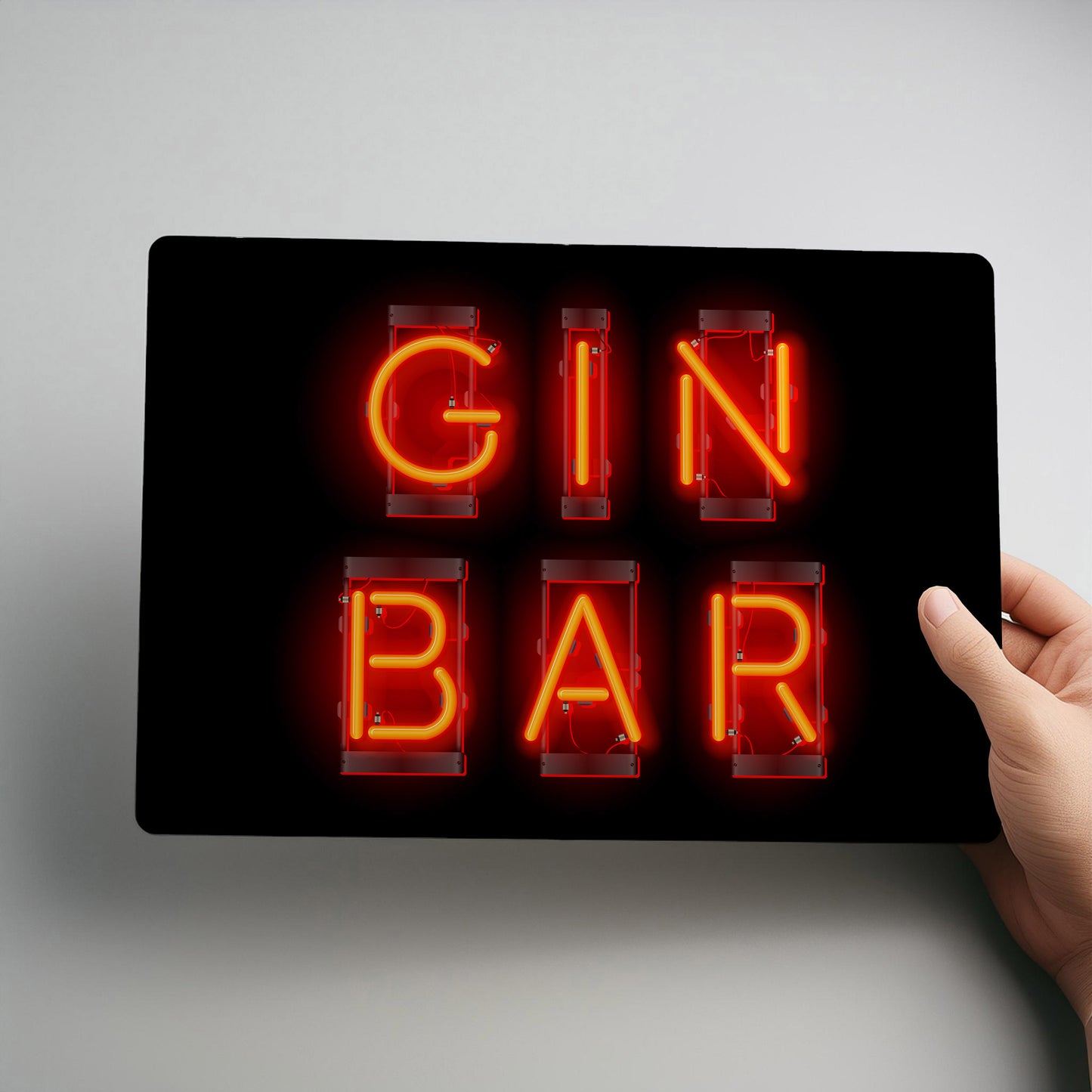 Gin Bar Neon Style Metal Wall Sign