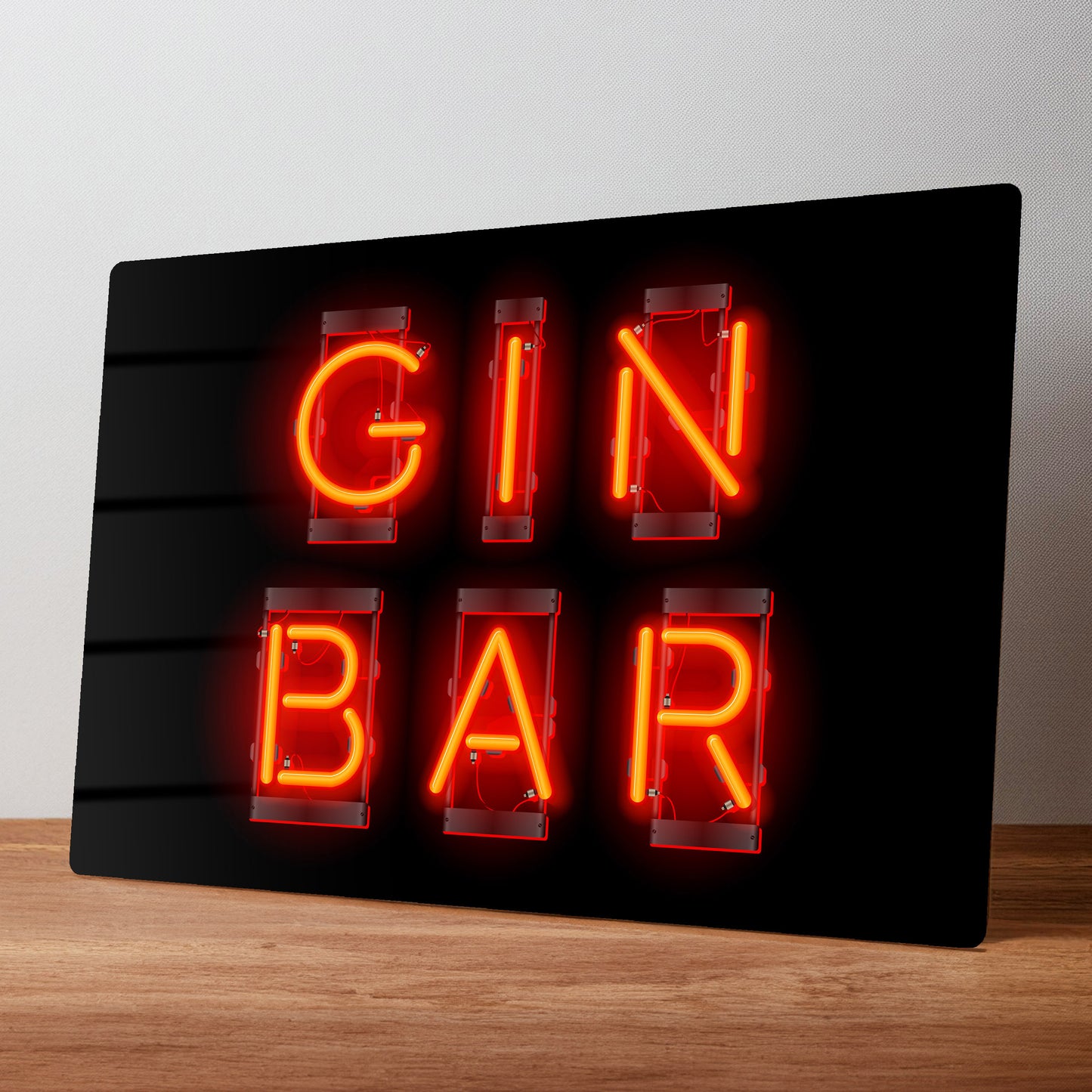 Gin Bar Neon Style Metal Wall Sign