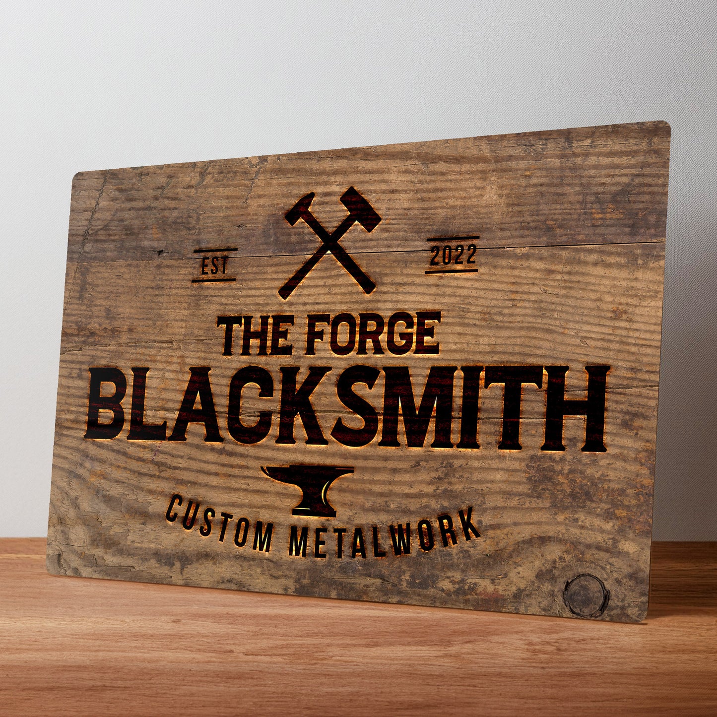 Blacksmith Workshop Personalised Metal Wall Sign