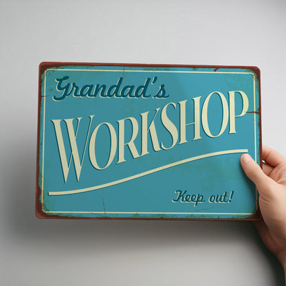 Grandad's Workshop Rustic Metal Wall Sign