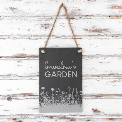 Garden Engraved Personalised Slate Wall Hanging