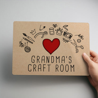 Craft Room Personalised Metal Wall Sign