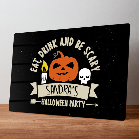 Halloween Personalised Metal Wall Sign Decoration