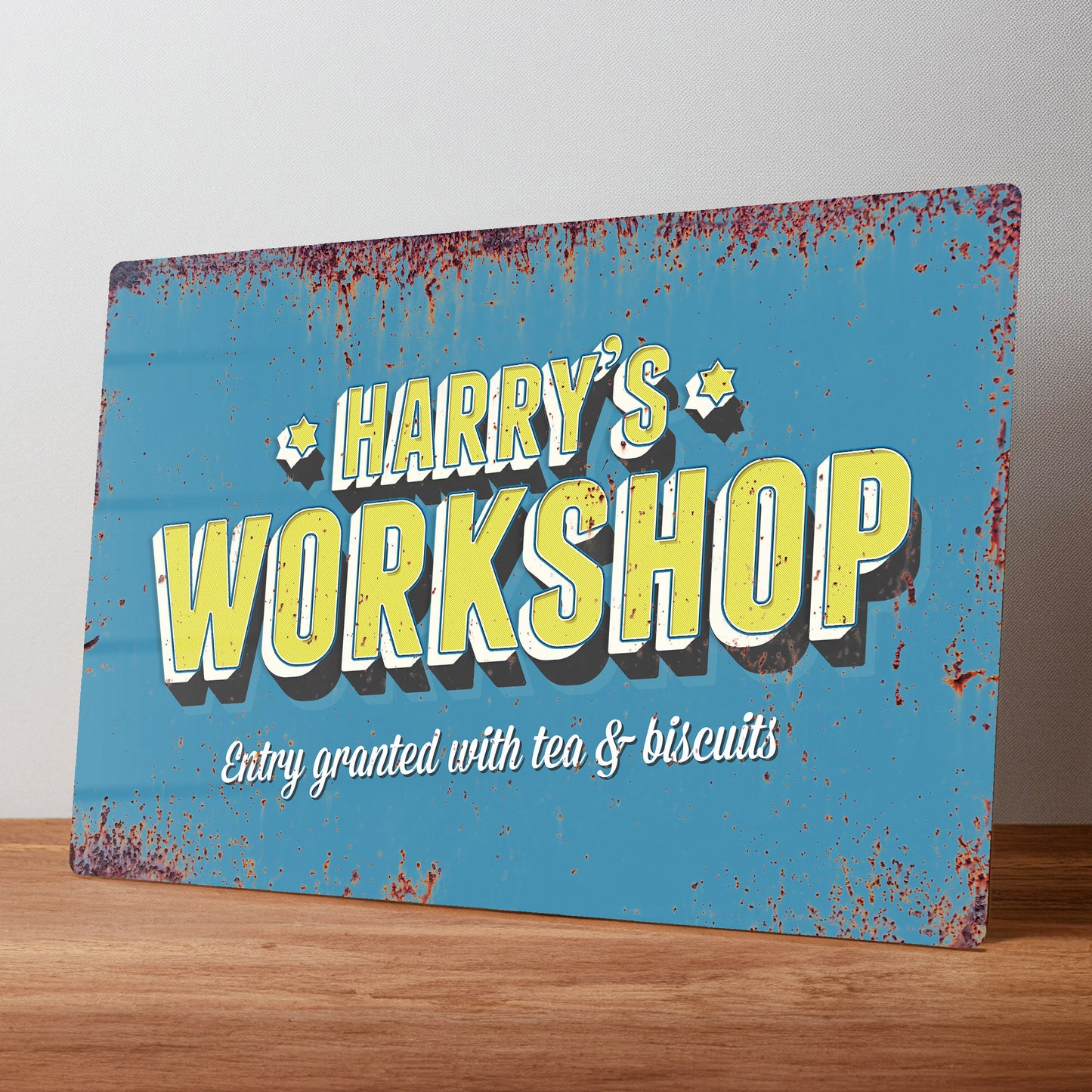 Workshop Rustic Personalised Metal Wall Sign