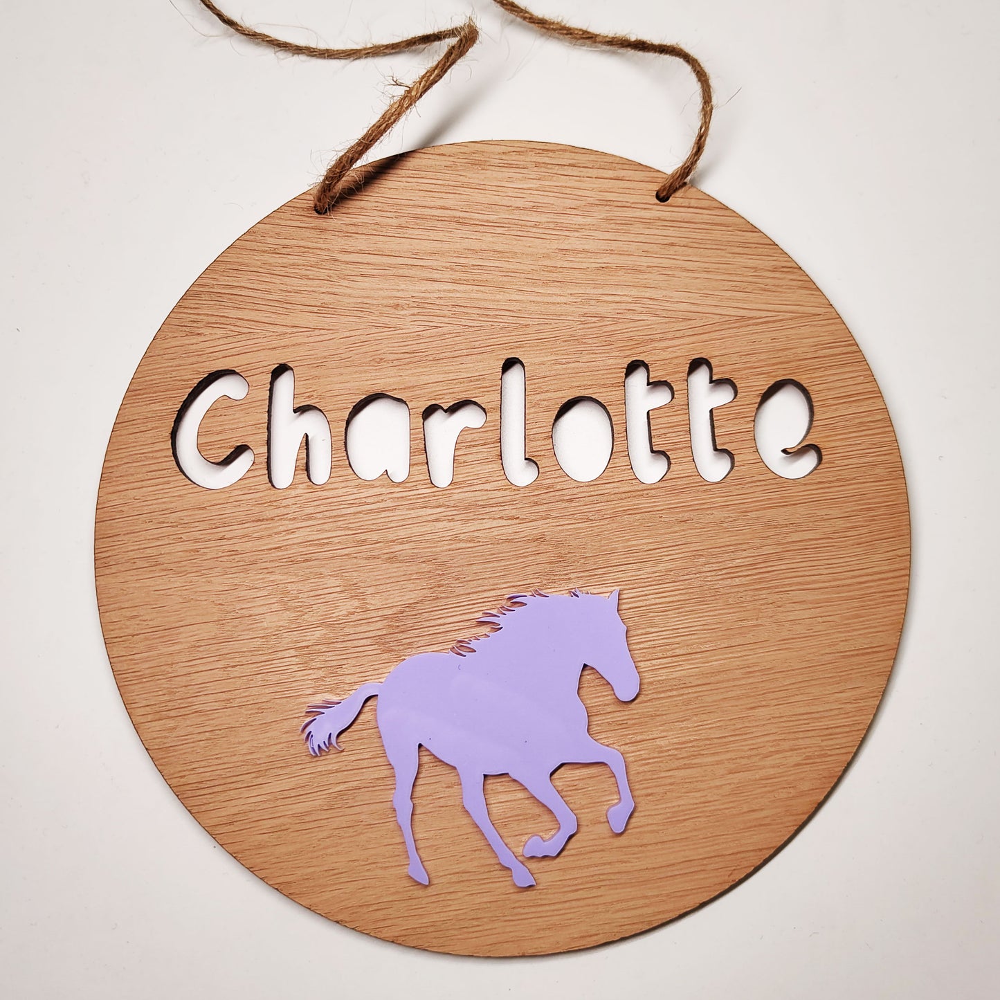 Personalised Horse Name Sign – Custom Bedroom Wall Hanging, Equestrian-Themed Kids Room Décor