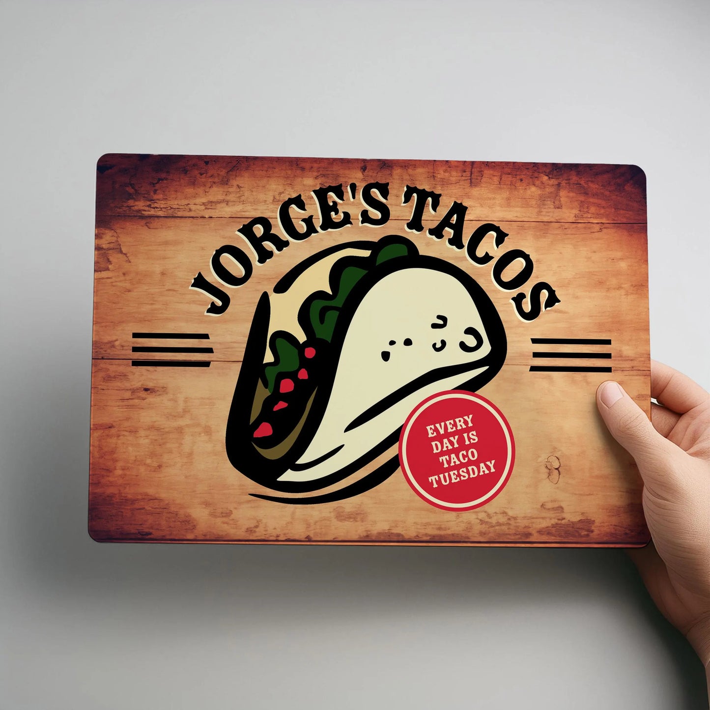 Personalised Taco Metal Wall Sign for Kitchens