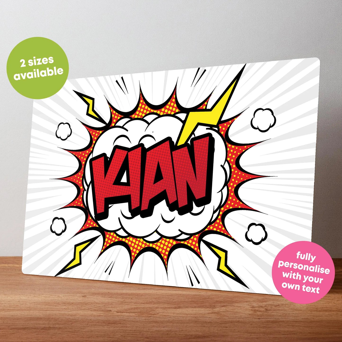 Personalised Superhero Sign – Comic Book Bedroom Wall Decor