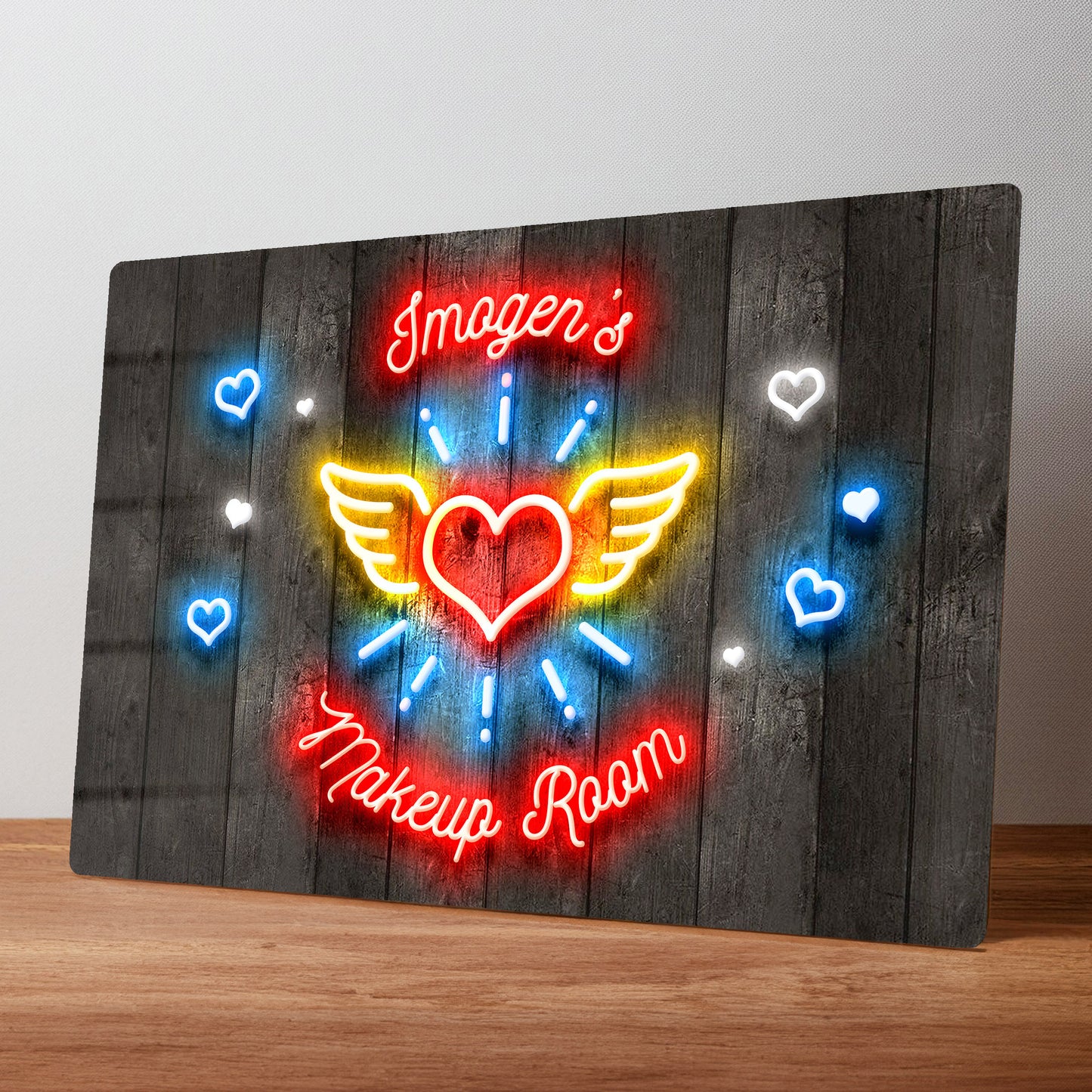 Makeup Room Personalised Neon Style Metal Wall Sign