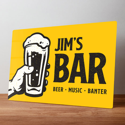 Home or Garden Personalised Metal Bar Sign Perfect Gift