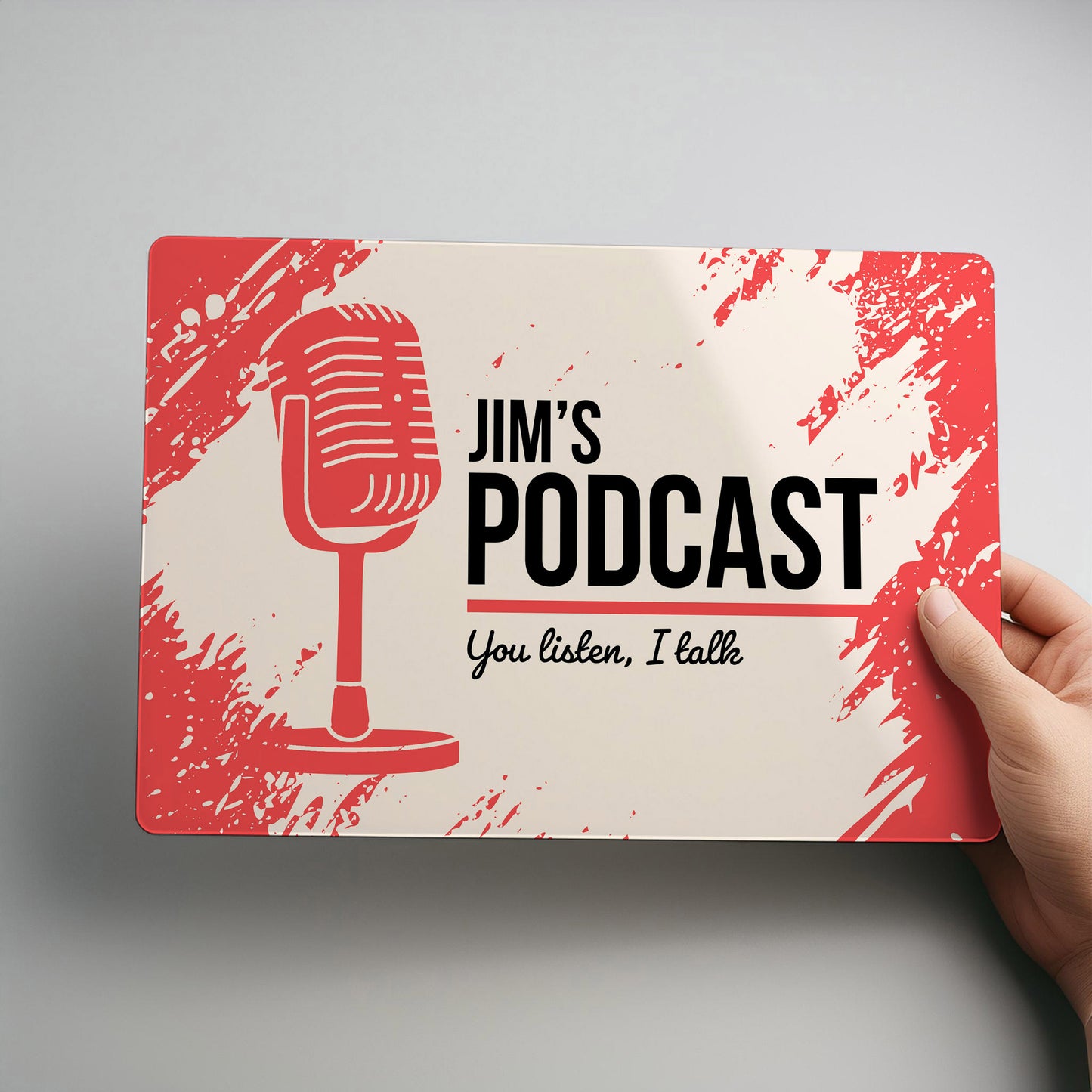 Podcast Retro Microphone Personalised Metal Wall Sign