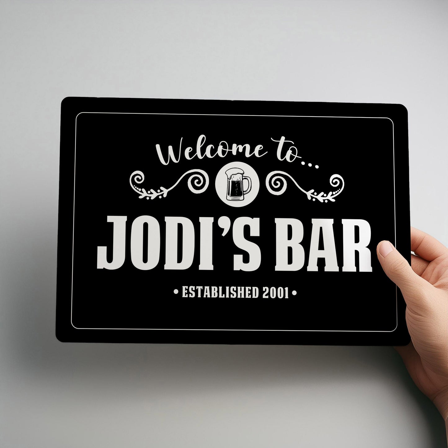 Home or Garden Personalised Metal Bar Sign