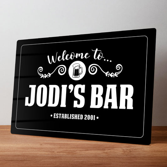 Home or Garden Personalised Metal Bar Sign