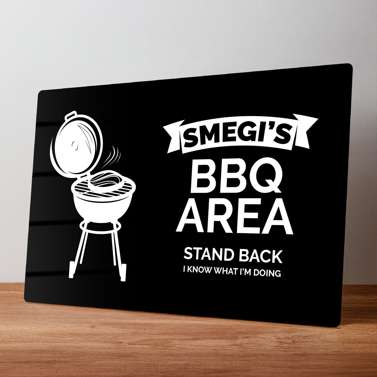 BBQ Area Personalised Metal Garden Sign