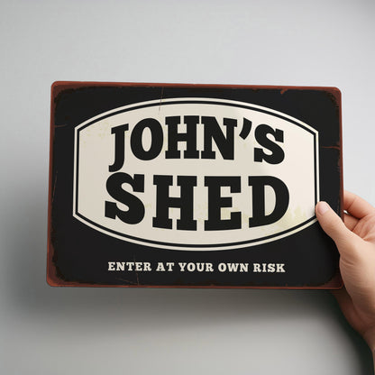 Shed Workshop Personalised Rustic Metal Wall Sign