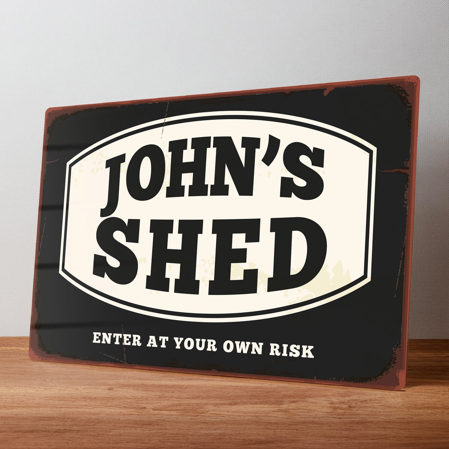 Shed Workshop Personalised Rustic Metal Wall Sign