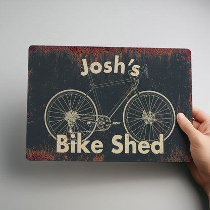 Bike Shed Rustic Personalised Metal Sign