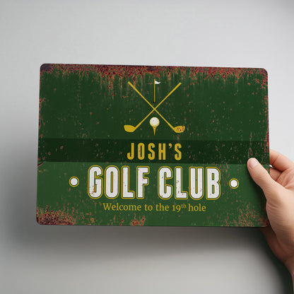 Golf Club Personalised 19th Hole Metal Wall Sign