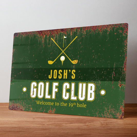 Golf Club Personalised 19th Hole Metal Wall Sign