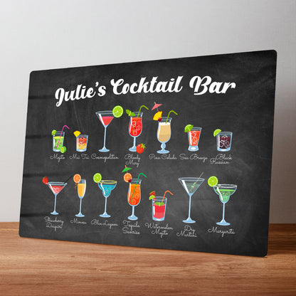 Cocktail Bar Metal Personalised Wall Sign