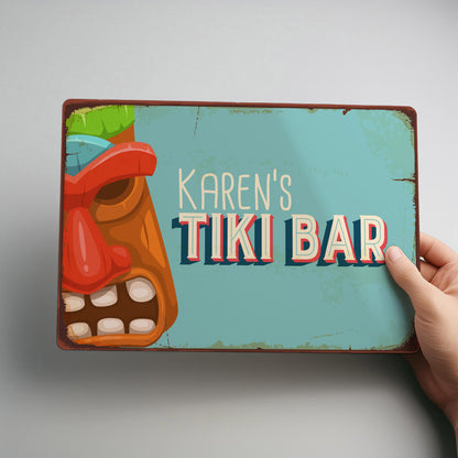 Tiki Bar Personalised Rustic Metal Wall Sign