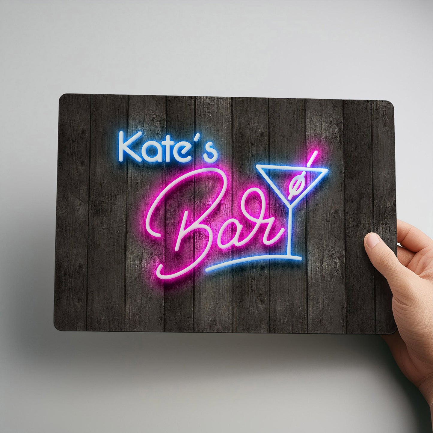 Neon Style Personalised Home Cocktail Bar Metal Wall Sign