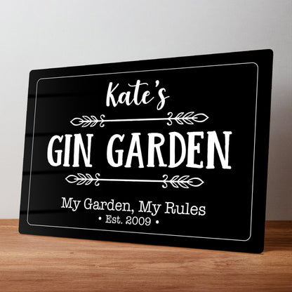 Gin Garden Personalised Metal Wall Sign