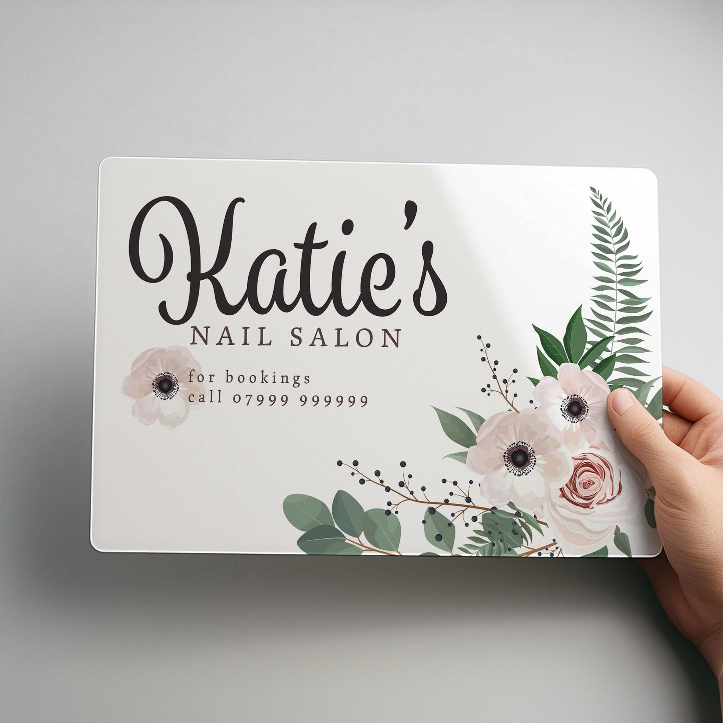 Floral Beauty Salon Personalised Business Metal Wall Sign