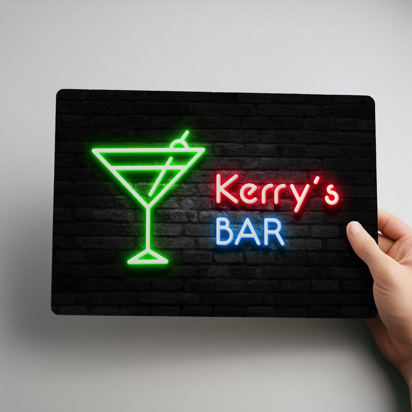 Cocktail Bar Neon Style Personalised Metal Sign