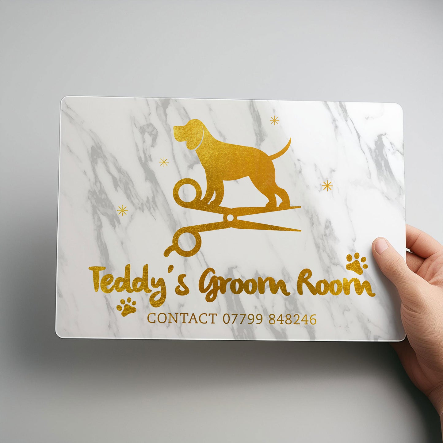 Dog Groomers Personalised Metal Grooming Business Sign