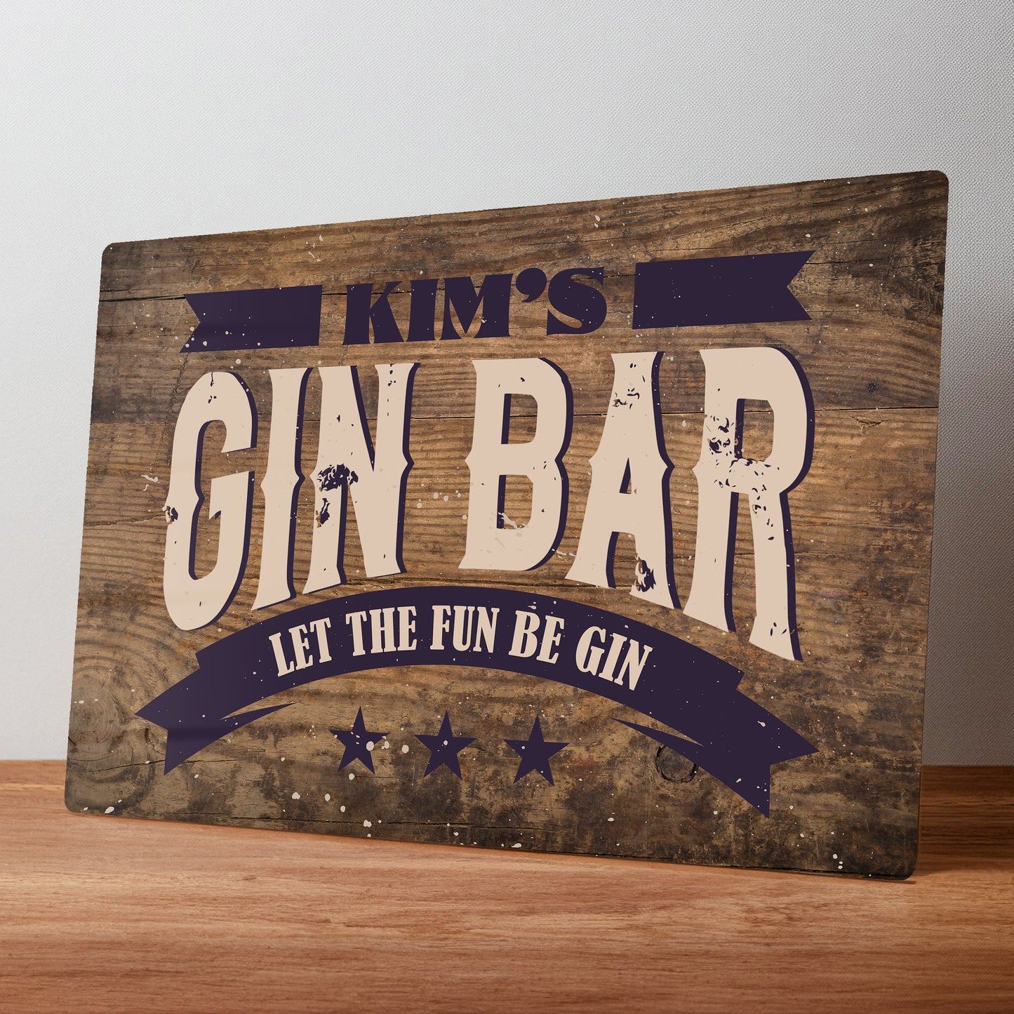 Gin Bar Personalised Metal Wall Sign