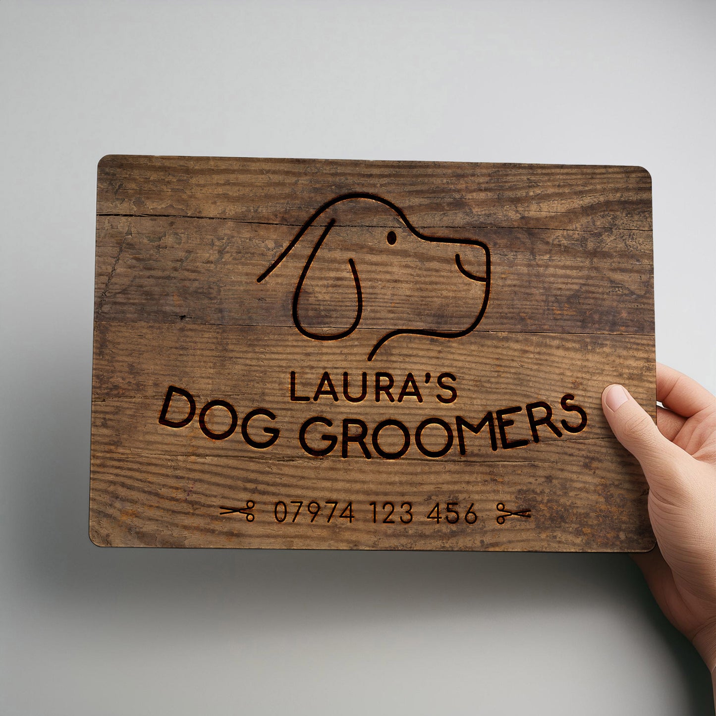 Dog Groomers Personalised Metal Business Sign