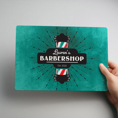 Barber Shop Retro Style Personalised Business Metal Wall Sign