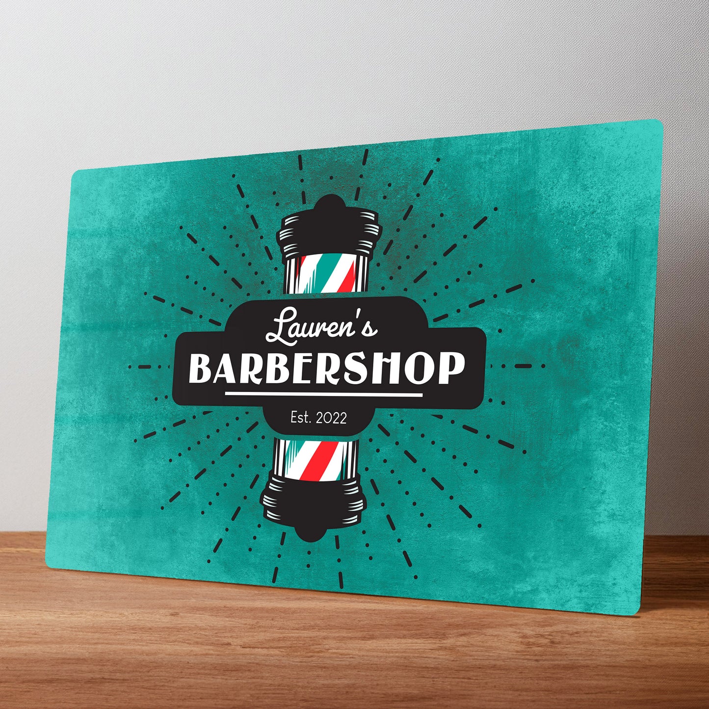 Barber Shop Retro Style Personalised Business Metal Wall Sign