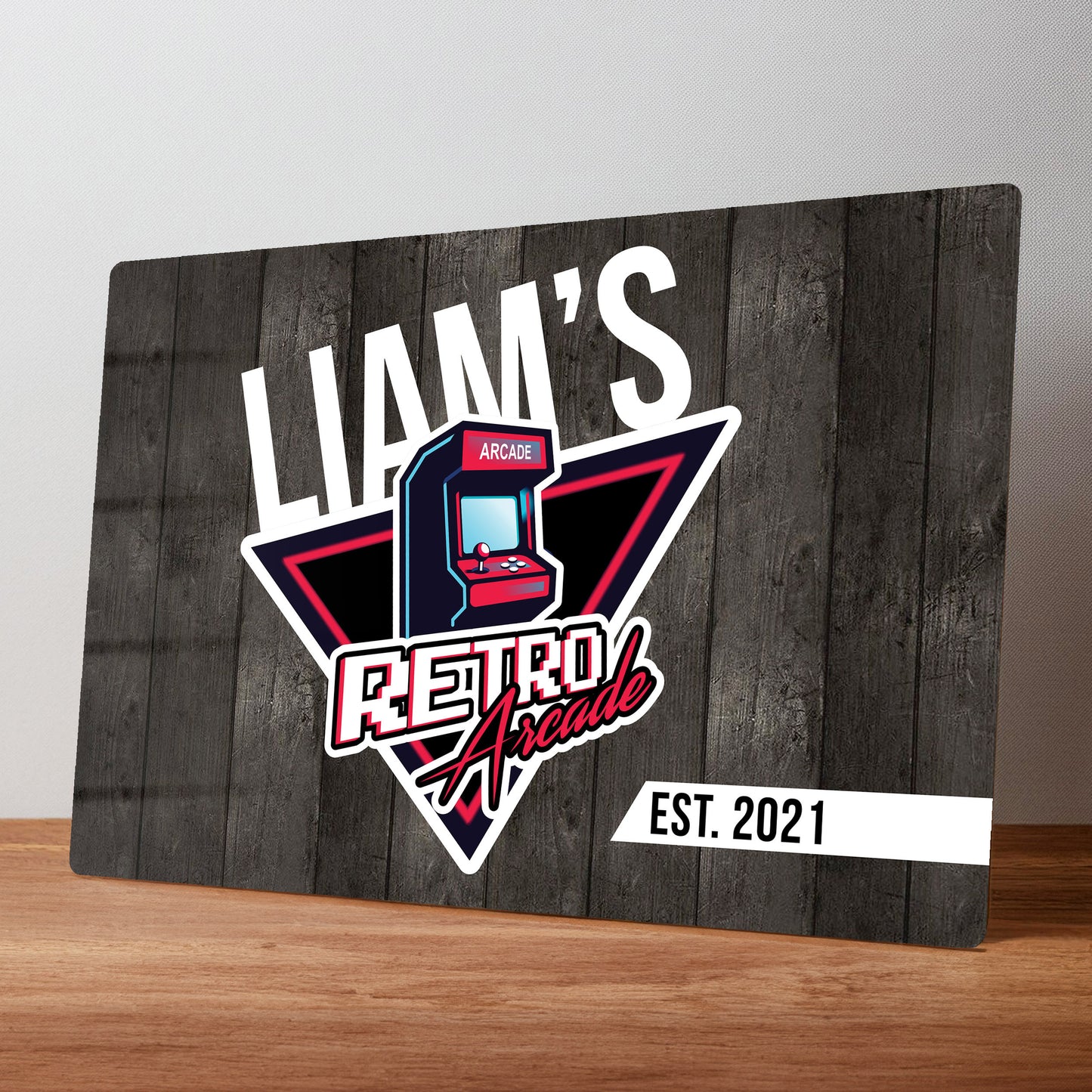 Retro Arcade Metal Personalised Wall Sign