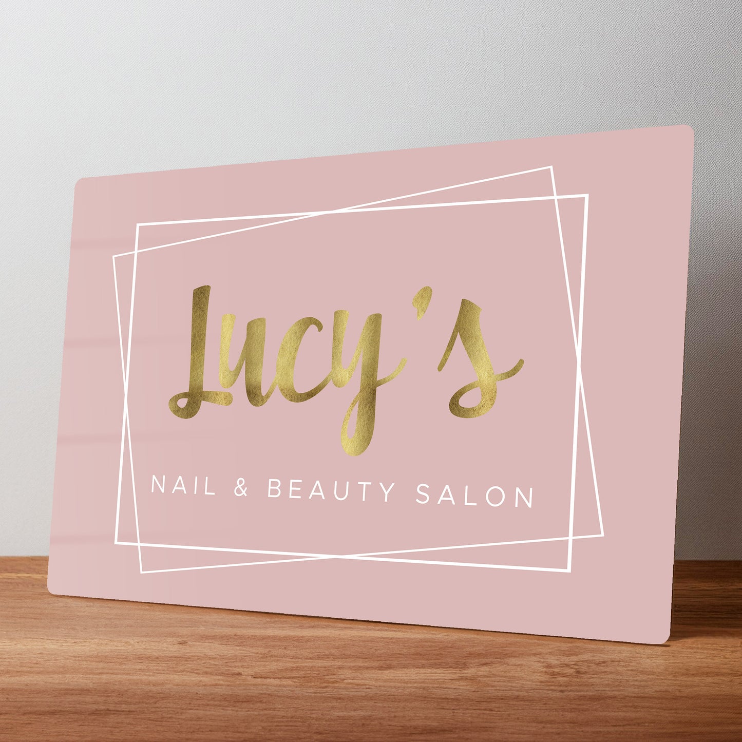 Pink Beauty Salon Personalised Metal Business Sign