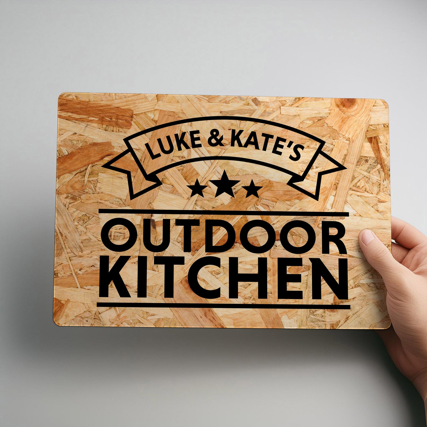 Outdoor Kitchen Personalised OSB Style Metal Wall Sign