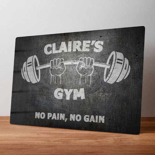 Home Gym Rustic Personalised Metal Wall Sign