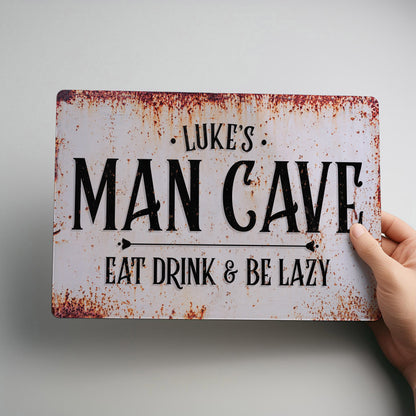 Metal Personalised Man Cave Wall Sign