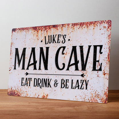 Metal Personalised Man Cave Wall Sign