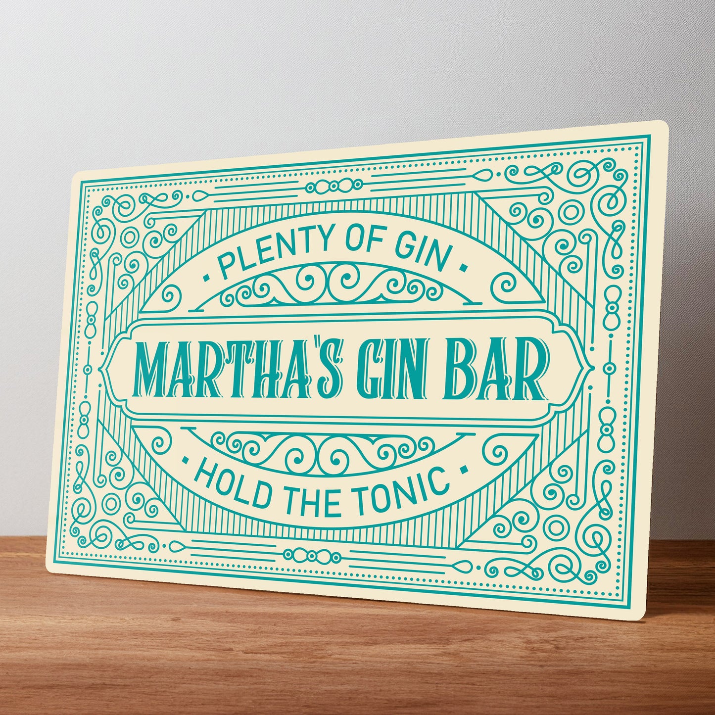 Gin Bar Personalised Metal Wall Sign